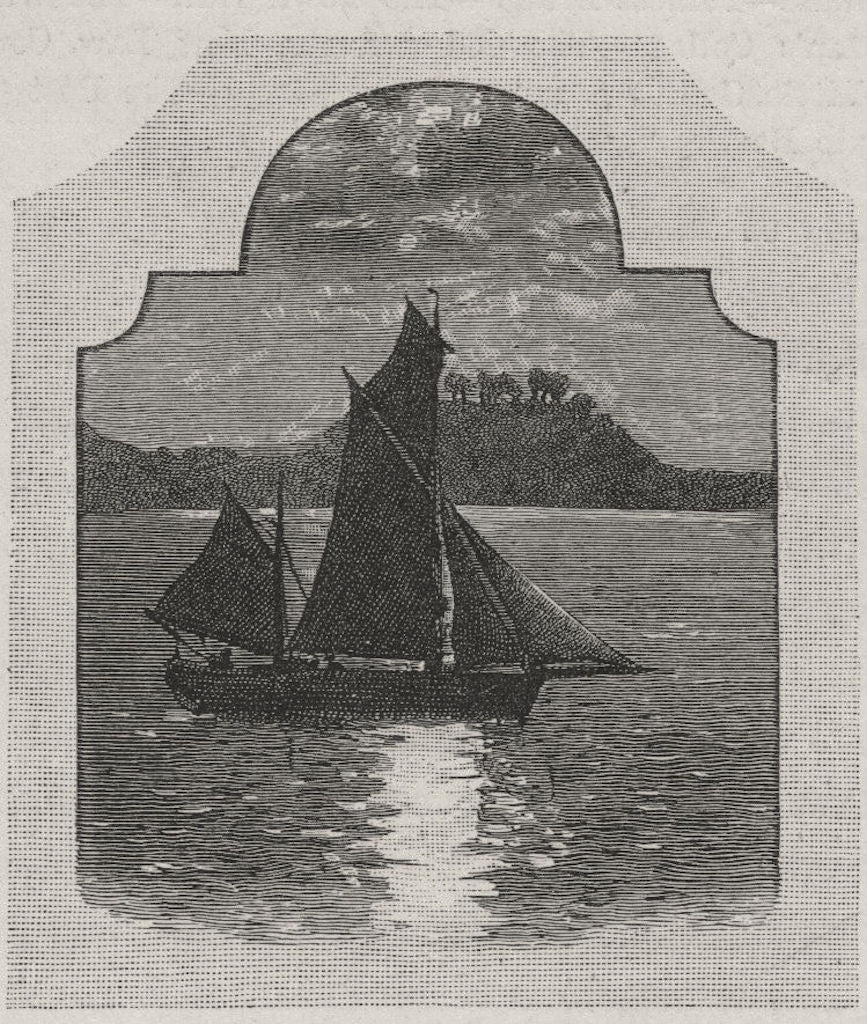 Garden Island by Moonlight. Sydney. Australia 1890 old antique print picture